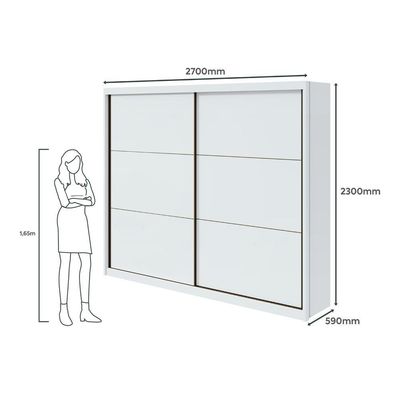 Guarda-roupa Casal Toronto 2 Portas 6 Gavetas Branco