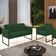 Sofá Namoradeira Com Poltrona Base Industrial Preto Marisa Veludo Verde D03 - D'rossi