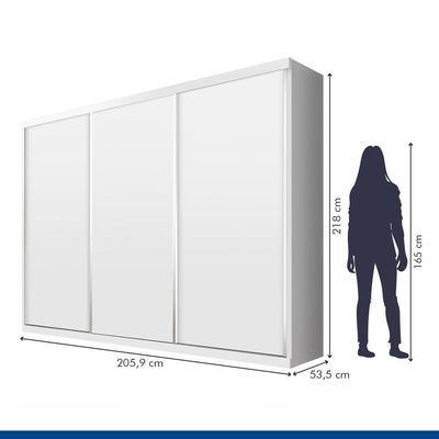 Guarda Roupa Casal 3 Portas De Correr 4 Gavetas Cronos Minastex