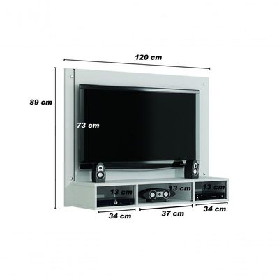 Painel Para Tv Ate 46 Polegadas Atena Valdemoveis Off White/Cinamomo