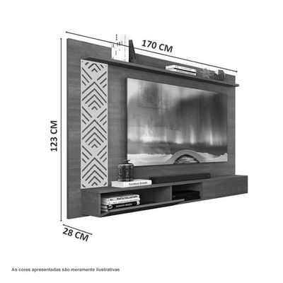 Painel Para Tvs Até 60 Pol Roma Castanho Cambel