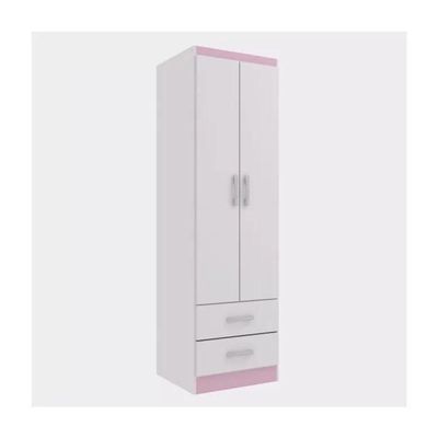 Guarda-roupa Infantil 2 Portas 2 Gavetas Atalaia - Branco - Rosa Branco - Rosa