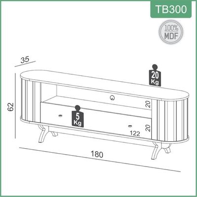Rack Sala Tv 180 Cm Nicho Freijó Com Preto Fosco Tb300jpf