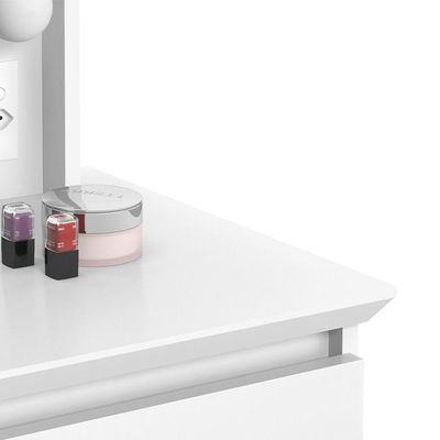 Penteadeira Camarim Com Espelho E Banqueta Strass Branco