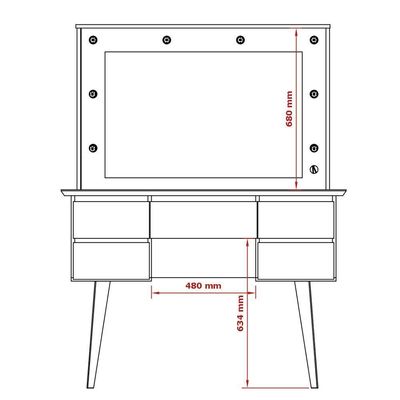 Penteadeira Camarim Com Espelho E Banqueta Strass Branco