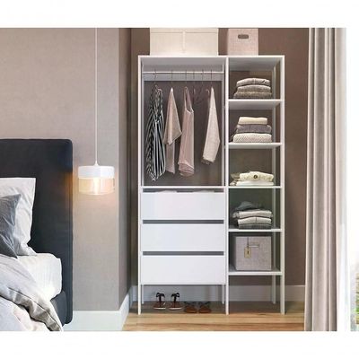 Closet 03 Gavetas Db001 Branco Pp Milani Store Branco