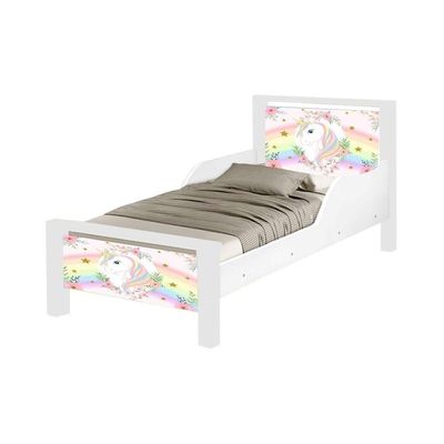 Mini Cama Infantil Adesivada O Unicórnio Branco