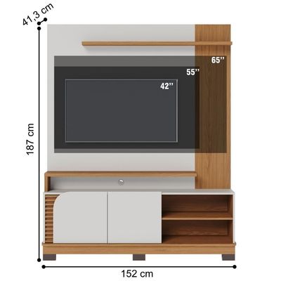 Home Para Tvs 65 Com 2 Portas Lia Off White Matte Freijó