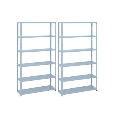 Kit - 2 Estantes Leve De Metal Reforçada 40 Cm 6 Níveis 25kg Por Bandeja - Sa Gôndolas