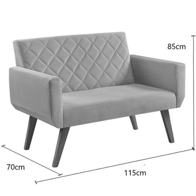 Kit 2 Poltronas 2 Lugares Braço Anabelle Unidecor Marrom