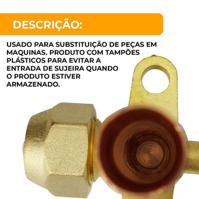 Válvula De Serviço 1-2 Para Ar Condicionado 3 Vias