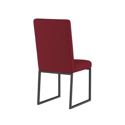 Kit 8 Cadeiras Estofadas Base De Ferro Preto Para Mesa Jantar Marsala