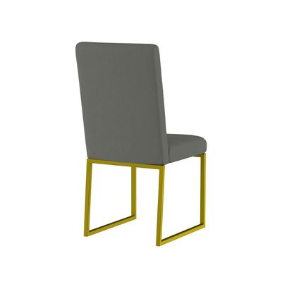 Kit 6 Cadeiras Estofadas Base De Ferro Para Mesa De Jantar Cinza