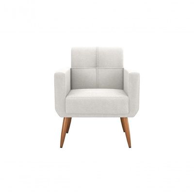 Kit Poltrona Decorativa Sala + Puff Havana Matrix Bege