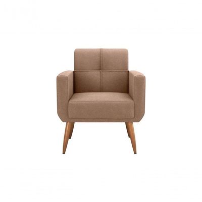 Kit Poltrona Decorativa Sala + Puff Havana Matrix Marrom