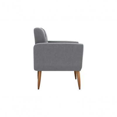Kit Poltrona Decorativa Sala + Puff Havana Matrix Cinza