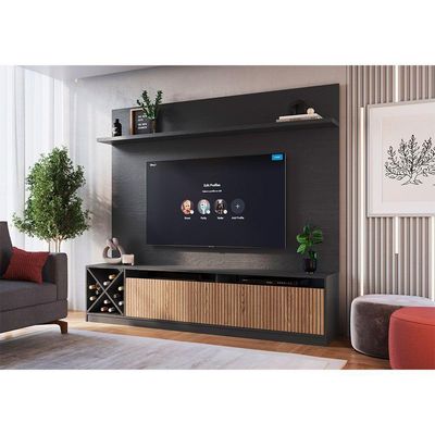 Estante Para Tv Trento Até 60 Polegadas 2 Portas Quiditá Grafite/brise