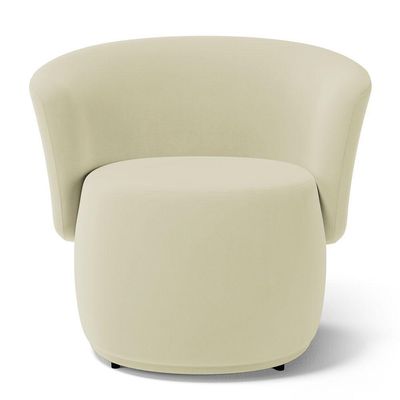Kit Poltrona E Namoradeira Aisha Orgânica Suede Bege Claro - Desk Design