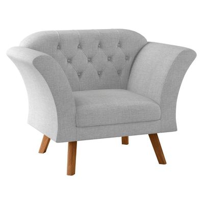 Poltrona Decorativa Roseira Linha Cinza