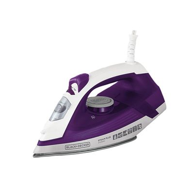 Ferro de Passar Roupa Vapor Spray Black & Decker FX2500 Branco e Roxo 127V