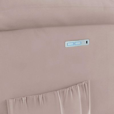 Poltrona Do Papai Reclinável Sala De Cinema Barcelona Elétrica Touch Usb Veludo Rosê