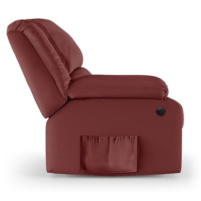 Poltrona Do Papai Reclinável Sala De Cinema Barcelona Elétrica Pu Vermelho
