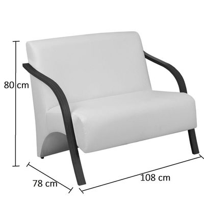 Conjunto Poltronas Vênus Braços Madeira Dsalla Courino Preto