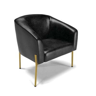 Poltrona Pé De Ferro Dourado Kit 2 Stella Corano D03 - D'rossi Cor Preto
