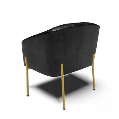 Poltrona Pé De Ferro Dourado Kit 2 Stella Corano D03 - D'rossi Cor Preto