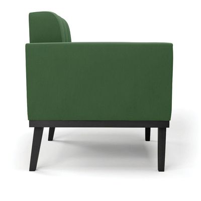 Poltrona Base De Madeira Fixa Preto Elisa Suede Verde D03 - D'rossi