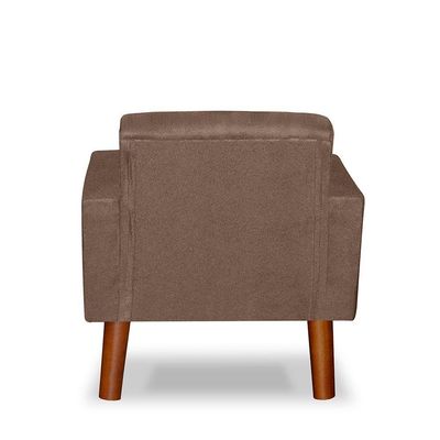 Mini Poltrona Cadeira Infantil Nina De Criança Suede Capuccino Pés Palito
