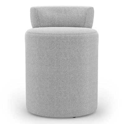 Kit 02 Puffs Decorativos Orgânicos Living Aegon Minimalista Bouclê Cinza Claro - Desk Design