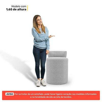 Kit 02 Puffs Decorativos Orgânicos Living Aegon Minimalista Bouclê Cinza Claro - Desk Design