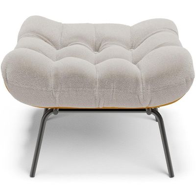 Kit 2 Puff's Decorativos Costela L02 Bouclê Creme - Lyam Decor