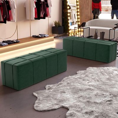 Puff Decorativo Living 140 Cm Roma W01 Couríssimo Verde - Lyam