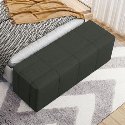 Puff Decorativo Living 140 Cm Roma W01 Linho Verde Musgo - Lyam