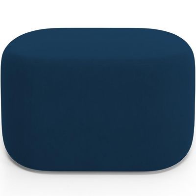 Kit 2 Puffs Decorativos Orgânico Para Living Quarto 70cm Doha W01 Suede Azul Marinho - Lyam Decor