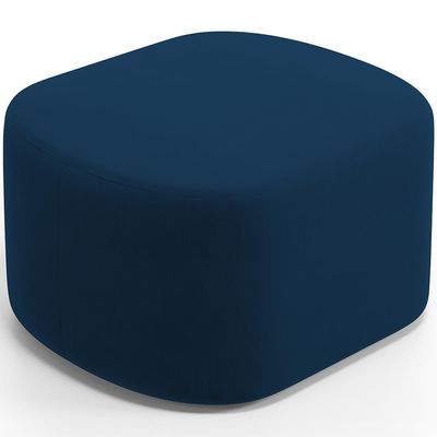 Kit 2 Puffs Decorativos Orgânico Para Living Quarto 70cm Doha W01 Suede Azul Marinho - Lyam Decor