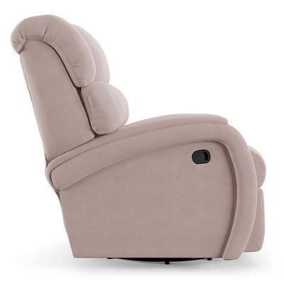 Poltrona Do Papai Reclinável Napoli Glider Giratória Massagem Veludo Rosê Fh1