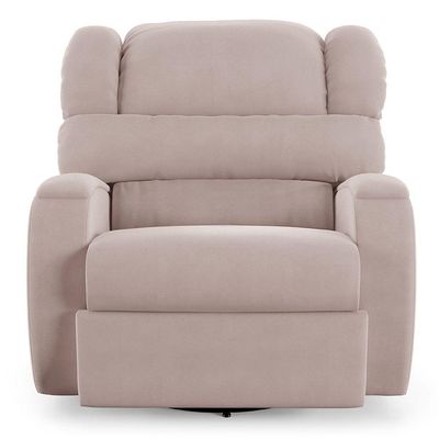 Poltrona Do Papai Reclinável Napoli Glider Giratória Massagem Veludo Rosê Fh1