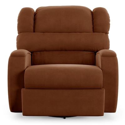 Poltrona Do Papai Reclinável Napoli Glider Giratória Veludo Terracota Fh1