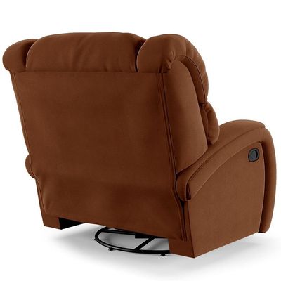 Poltrona Do Papai Reclinável Napoli Glider Giratória Veludo Terracota Fh1