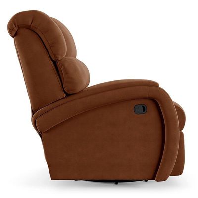 Poltrona Do Papai Reclinável Napoli Glider Giratória Veludo Terracota Fh1