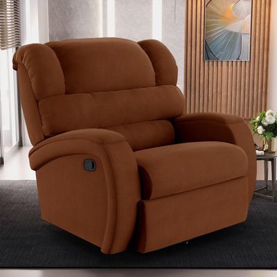 Poltrona Do Papai Reclinável Napoli Glider Giratória Veludo Terracota Fh1