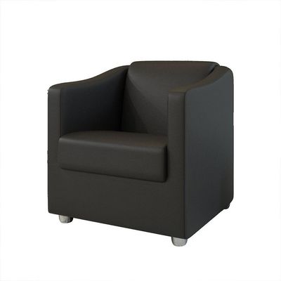 Kit 2 Poltronas Decorativa Bia Material Sintético Preto Dal Poz Estofados