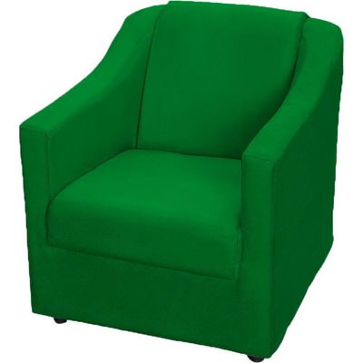 Kit 2 Poltronas Mila Pé De Plástico Cromado - Verde Suede