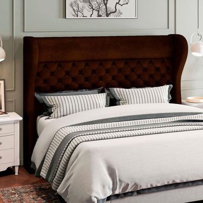 Kit Cabeceira Cama Box Casal 195cm Madrid Com Puff Recamier Santorini Couríssimo Marrom
