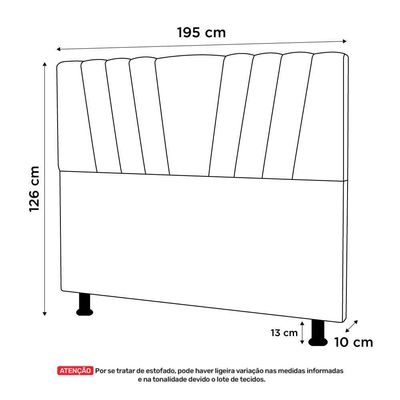 Cabeceira Cama Box Casal King Size Dublin 195cm Suede Terracota - Abmaza