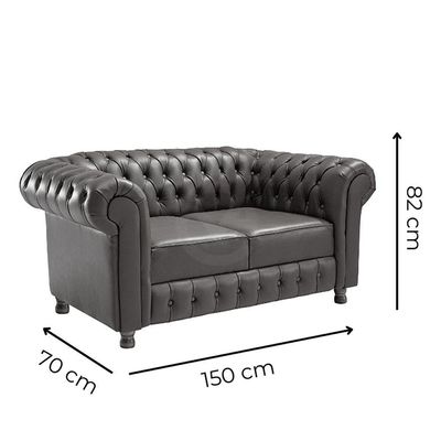 Namoradeira Chesterfield Bourbon 2 Lugares Via Encanto Courano Marrom