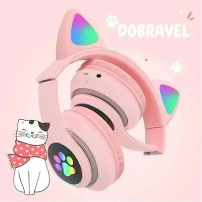 Fone Gatinho Led Bluetooth Wireless Dobrável